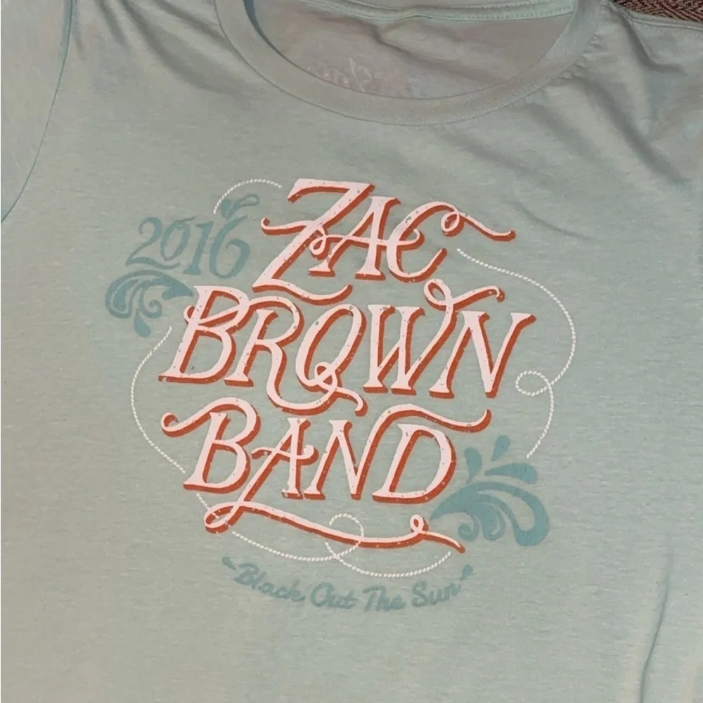 2016 ZAC BROWN BAND CONCERT TOUR TSHIRT BLUE BLACK OUT THE SUN SHORT SLEEVE